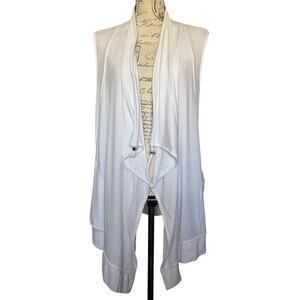 Athleta Mindset Vest Draped‎ Open Front Size M Tall White Beach Travel